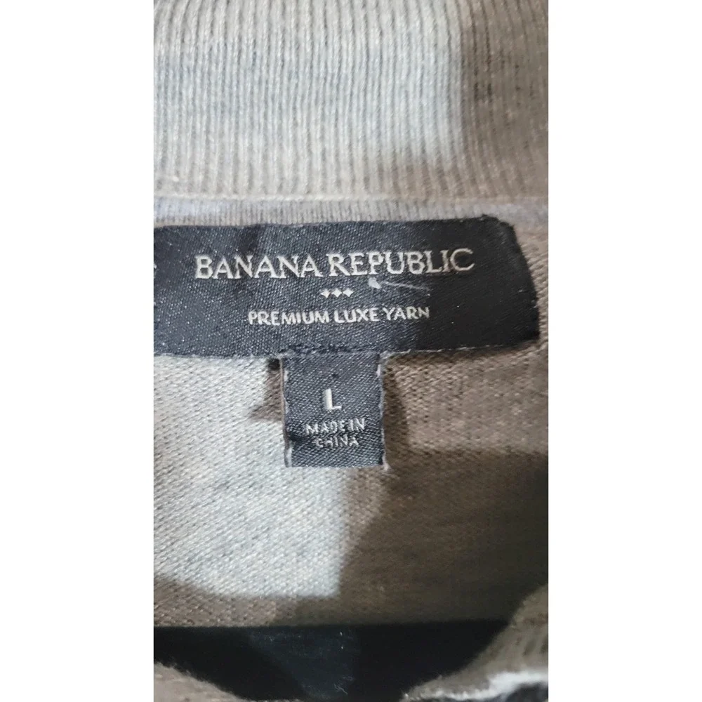 Banana Republic‎ Factory Premium Luxe Yarn Quarter Zip Sweater Gray Men's Large
